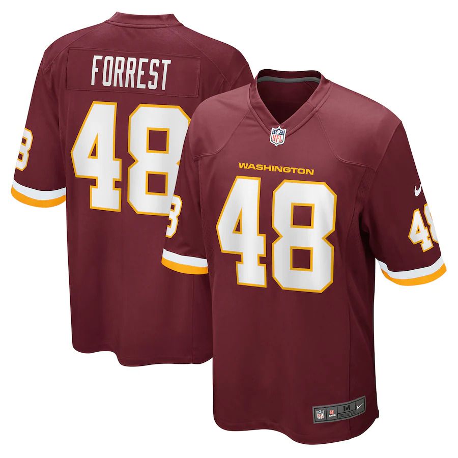 Men Washington Redskins #48 Darrick Forrest Nike Burgundy Game NFL Jersey->washington redskins->NFL Jersey